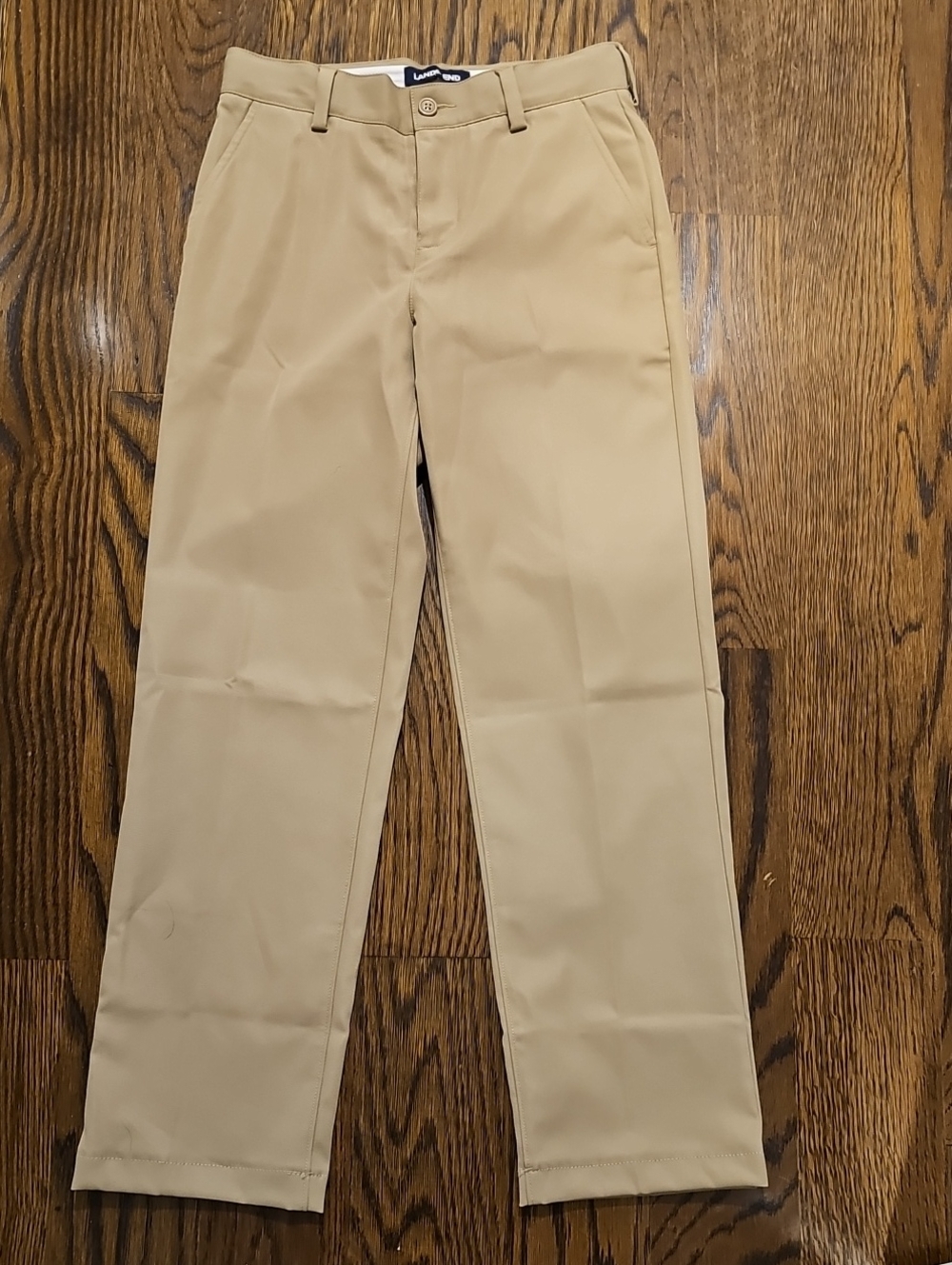 Lands' End kids Straight-Leg Khaki Pants in Light Tan